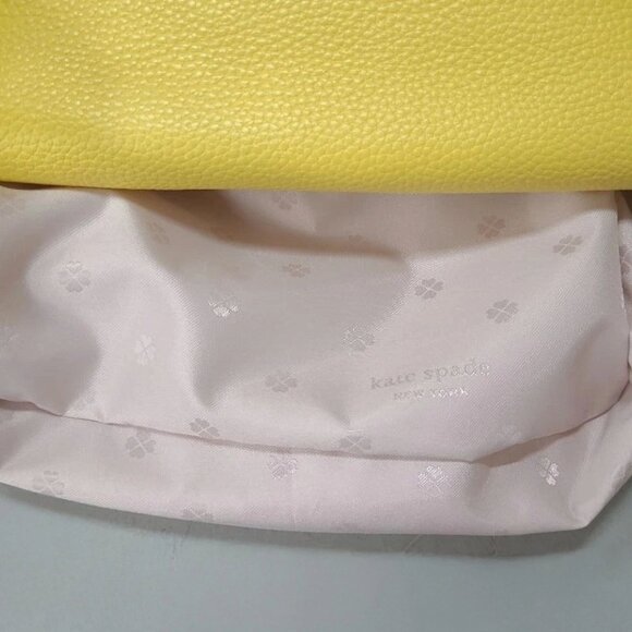 Kate Spade NY Yellow Leather 'Run Around Raffia' Dot Large Flap Crossbody Bag - Picture 10 of 17